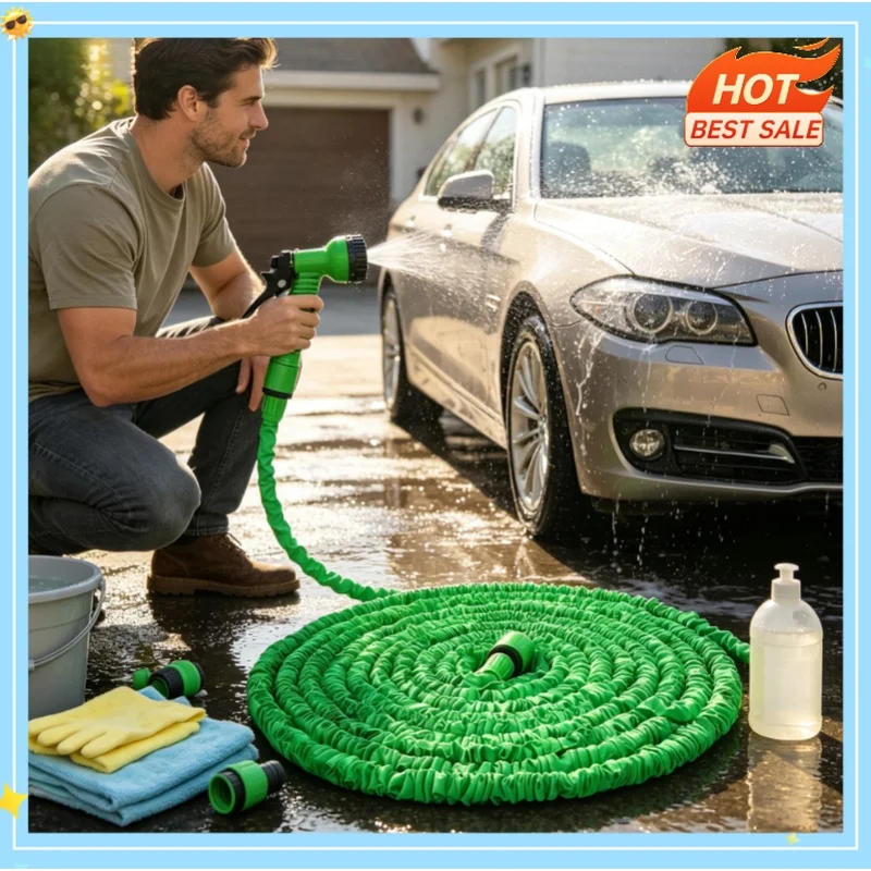 High-Pressure Car Wash Hose Expandable Magic Hose Pipe Home Garden Watering Hose Multi-Function Gardening Cleaning Water Sprayer