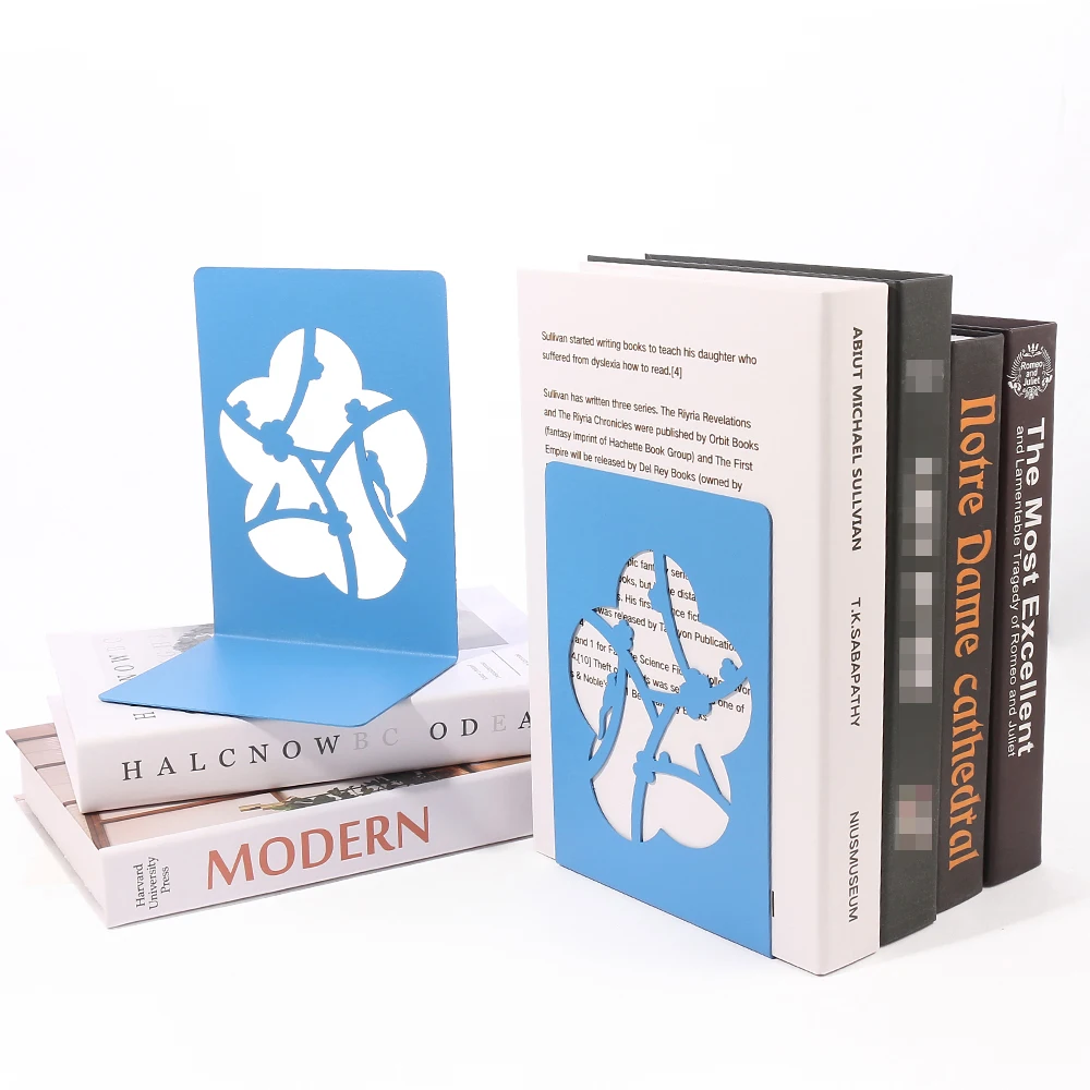 New Style 4 Color Plum and Bird Book Ends for Heavy Book Shelves Duty Bookend Home Bookend Holder Stand Shelf Book rack