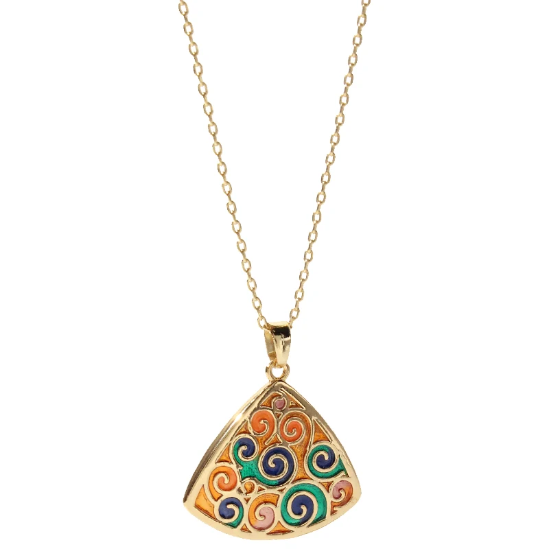 

New national style Exotic style Color enamel drop glaze Short necklace Women's fashion