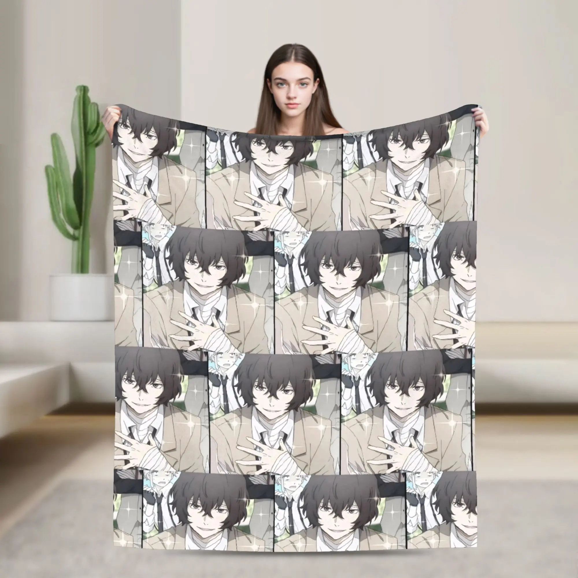Dazai Bungo Stray Dogs Blankets Fleece Spring/Autumn  Multi-function Ultra-Soft Throw Blanket for Bedding Travel Bedspreads