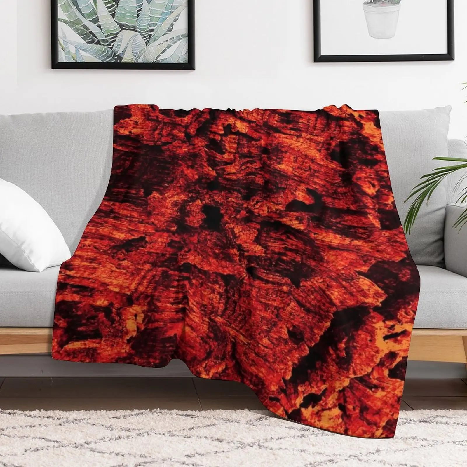 Deep burnt orange Portuguese cork Throw Blanket Large Luxury Blankets