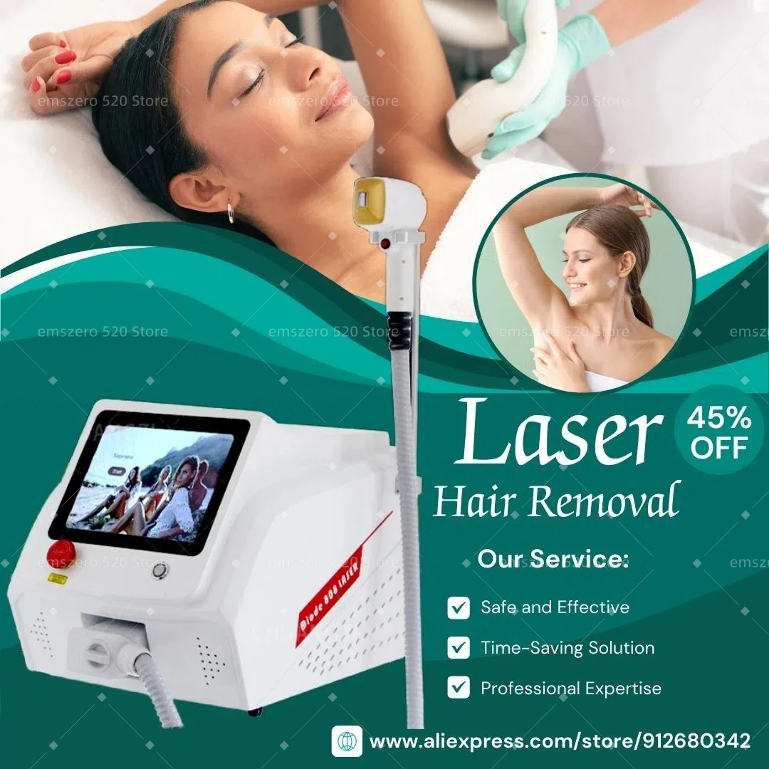 Professional Portable 3-WavelengthIce Point Painless 808nm Diode Laser Permanent Hair Removal Machine Beauty Salon Factory Price