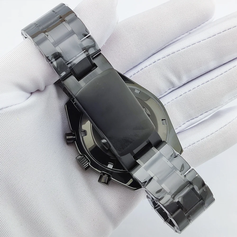 VK63 حافظة 40 مللي متر حافظة ساعة رجالي حافظة سوداء زجاج الياقوت مقاوم للماء يناسب 32.5 مللي متر حافظة ساعة فاخرة