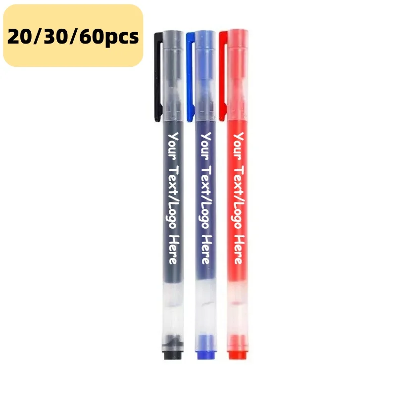 20/30/60PCS Customizable Gel Pens Smooth Writing Promotional Signature Pens for Business Advertising Office & Homework (3 color)