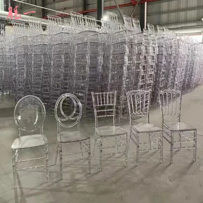 

Banquet Hall Plastic Bamboo Chair, Outdoor Wedding Hotel Crystal Cafe Backrest Meal