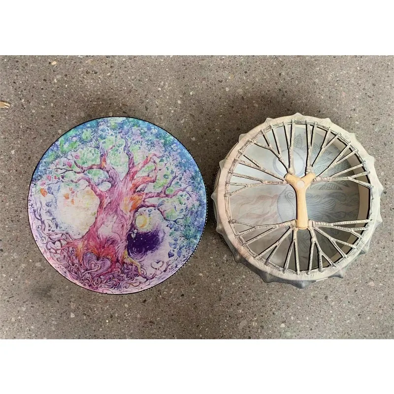 عيد الميلاد الحب موضوع طبل الزخرفية شجرة الحب حساسة مع عناصر الحياة تصميم جو احتفالي قرع الإمدادات