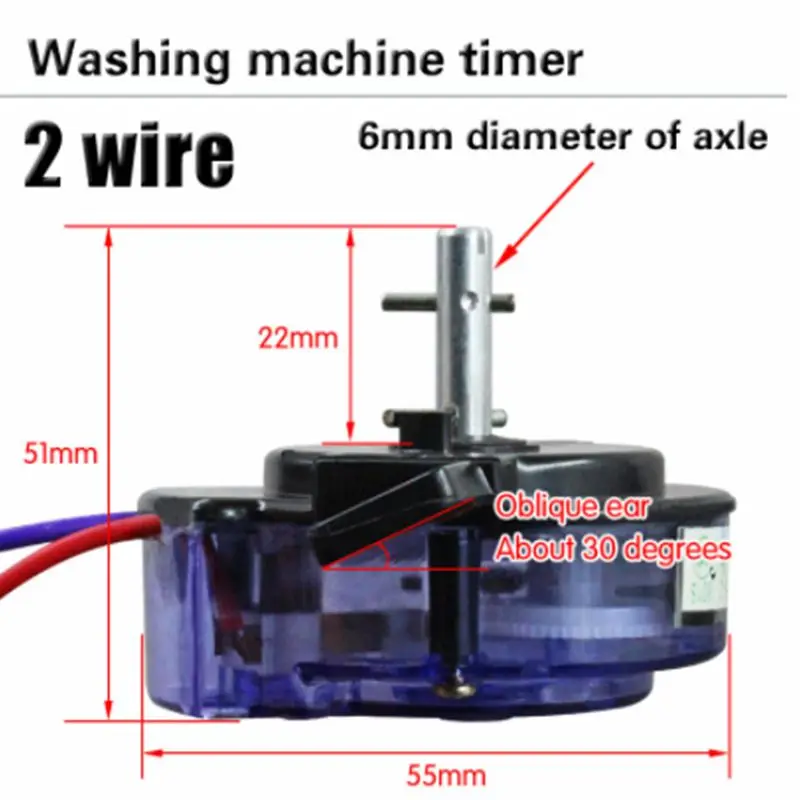 Washing machine Spin timer 2-line 45 degree inclined ear spin timer 5 minutes Timer switch parts