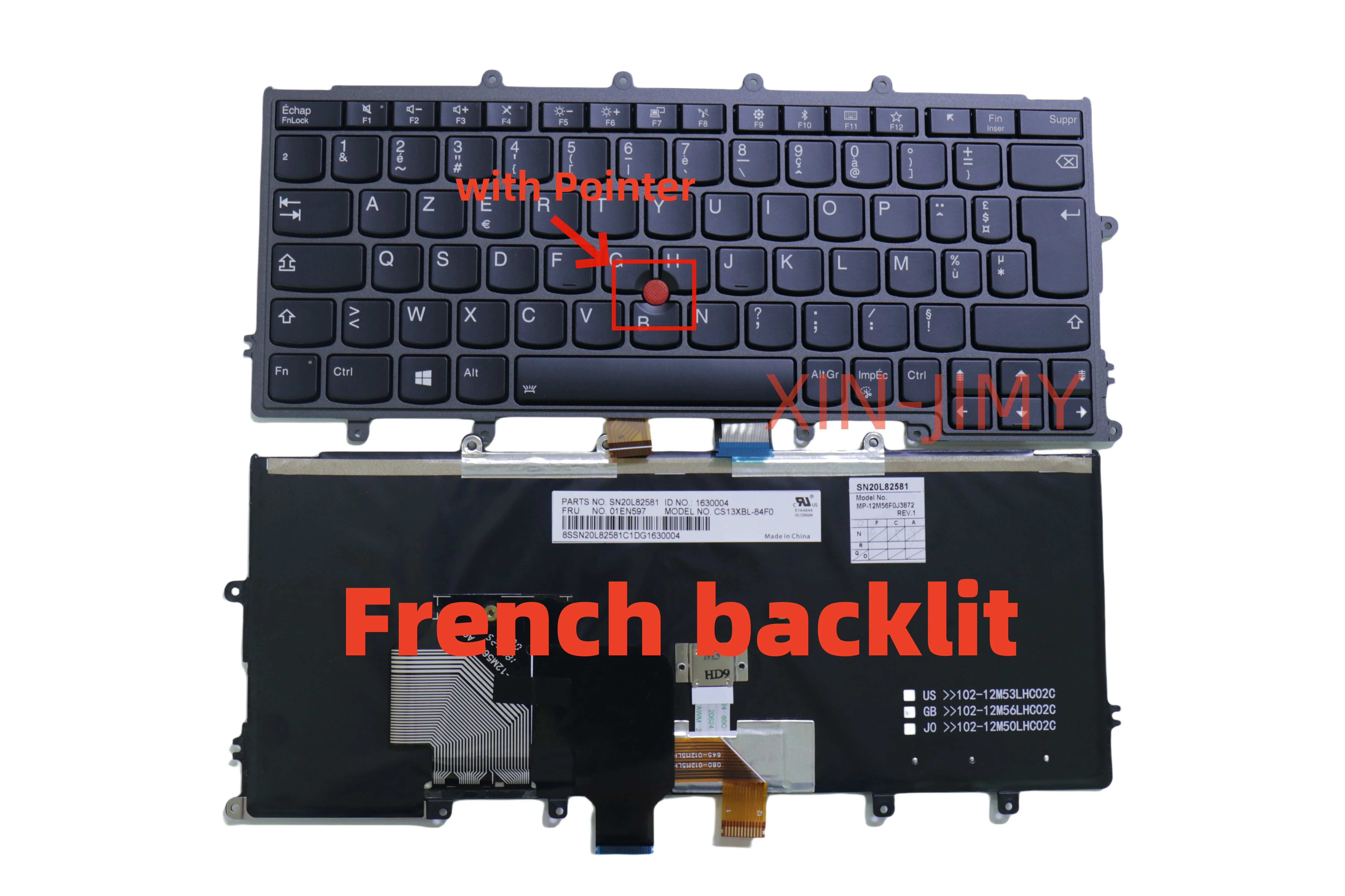 

French Frame Laptop keyboard For Lenovo ThinkPad X230S X240 X240S X240I X250 X250S X260 X260S X270 01EN589 With Pointer backlit