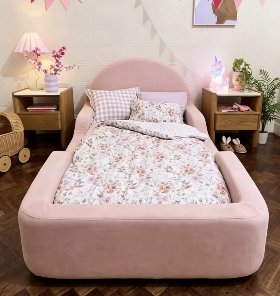 Flip Open Kids Foam Couch Foldable Toddler Sofa Bed Lightweight 2-in-1 Children Sleeper Chair with Washable Cover for Playroom