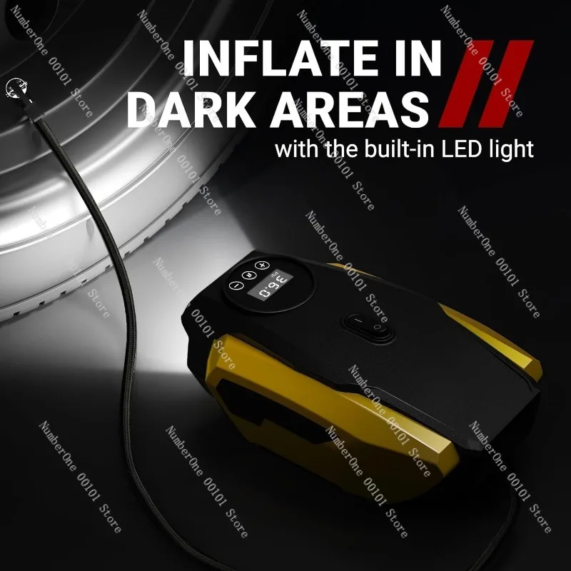 مضخة هواء السيارة | مضخة كهربائية 12 فولت، مضخة إطارات طوارئ محمولة #4