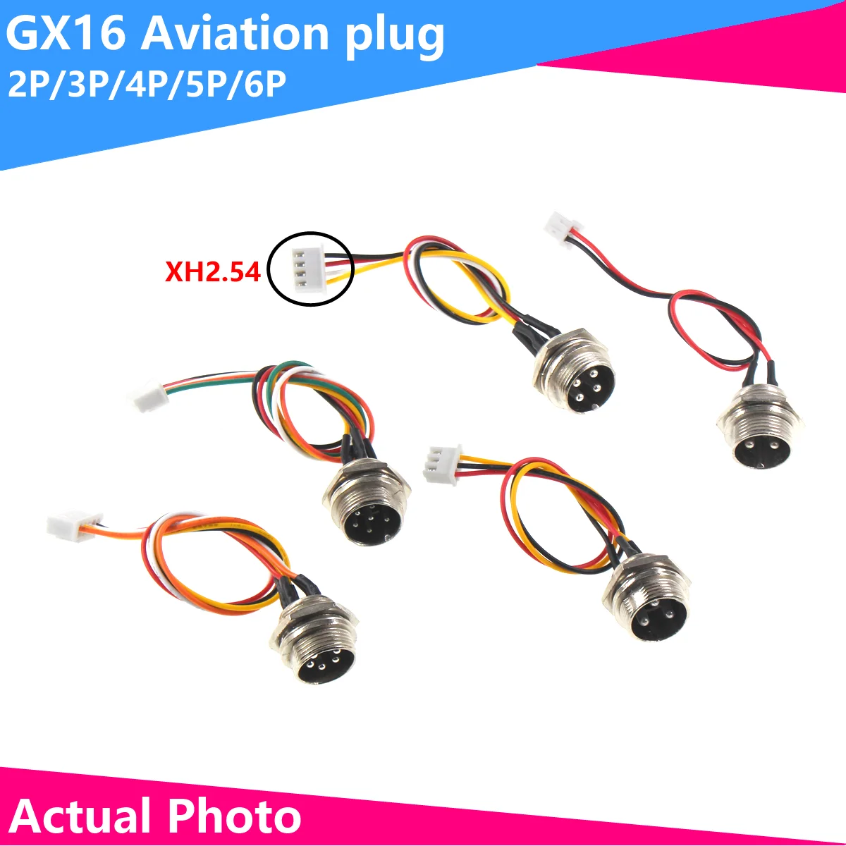 

GX16-2P/3P/4P/5P/6P Aviation plug with cable socket plug to XH2.54 terminal cable connection cable conversion cable