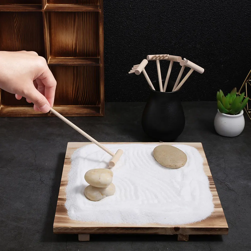 

20Pcs Mini Zen Garden Rake Tools Wooden Sand Rake Set Meditation Sand Tray Accessories Tabletop Miniature Gardening Tools