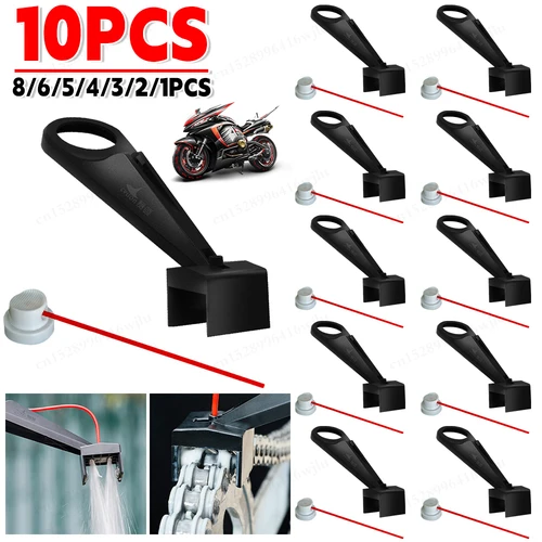 Imagen 2 del producto Aplicador de lubricante para cadena de motocicleta, accesorio limpiador de cadena de cera sin desorden, engrasador de cadena de motocicleta, engranaje de pulverización, 1-10 Uds.