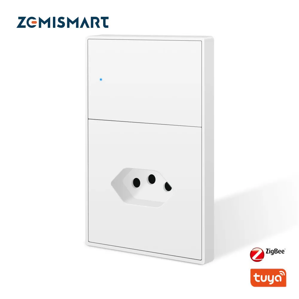 Zemismart Zigbee 20A Brazil Socket Smart Brazilian Wall Outlet Tuya Google Home Smartthings Homekit Control via M1 Matter Hub