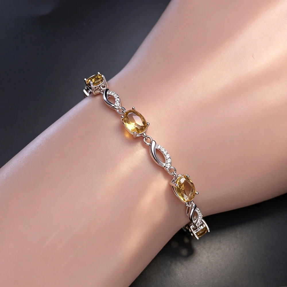 Zultanite Bracelet Sterling 925 Silver Oval Cut 5*7mm Created Sultanite Color Chance Fine Jewelry for Women Wedding Party Gift