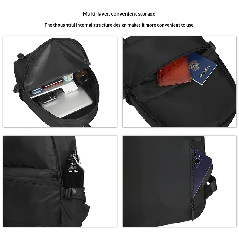 حقيبة ظهر رجالية أنيقة كاجوال بتصميم بسيط حقيبة مدرسية للسفر وطلاب الجامعات #4