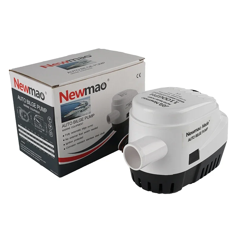 Newmao 1100GPH 12/24 volt electric submersible marine automatic boat bilge pump