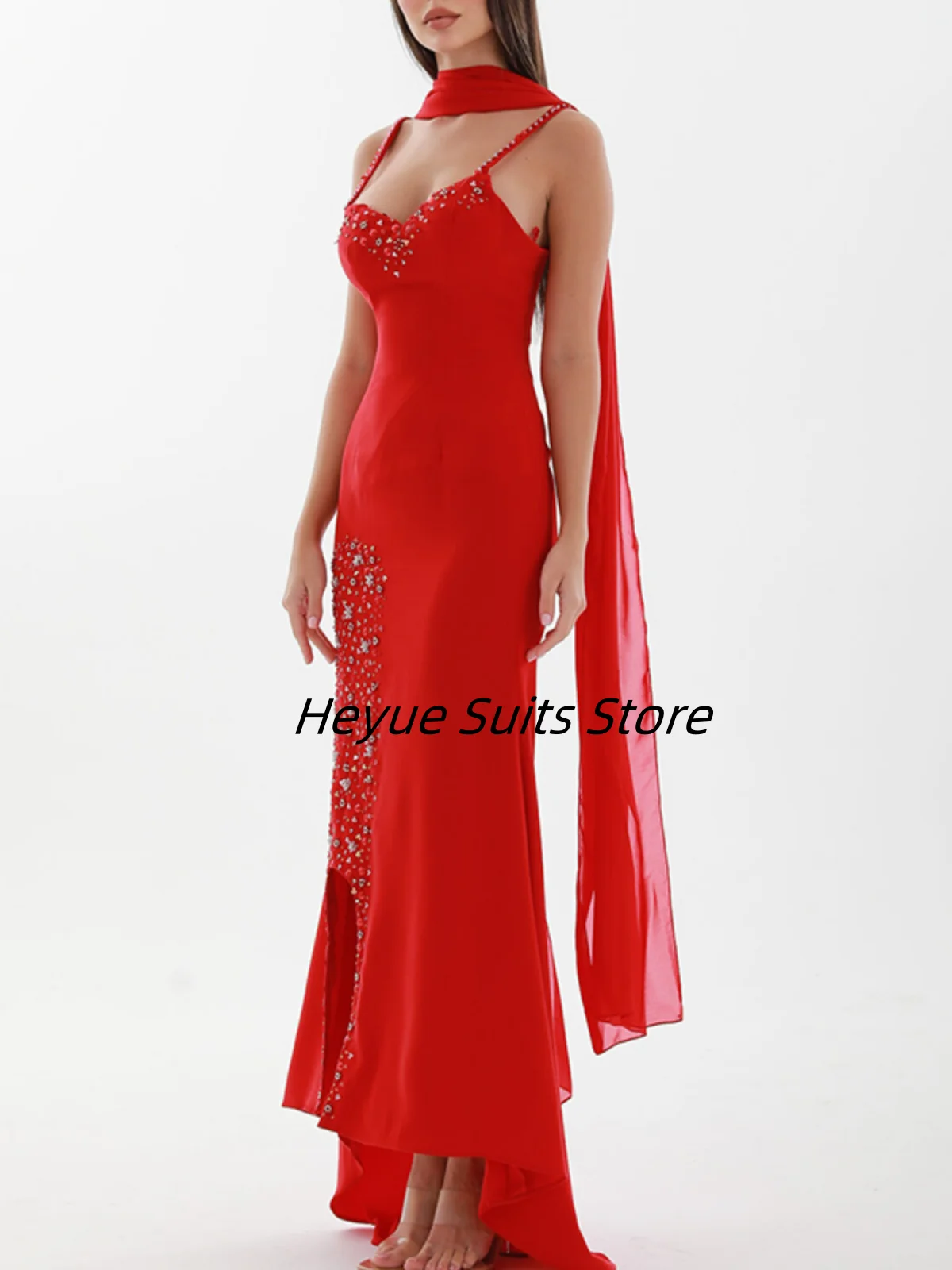 Customized sexy QuinceaneraSleeveless Heart Neckline Pipe Dress Elastic Satin Party Dresses Gowns vestidos de15 quinceañera