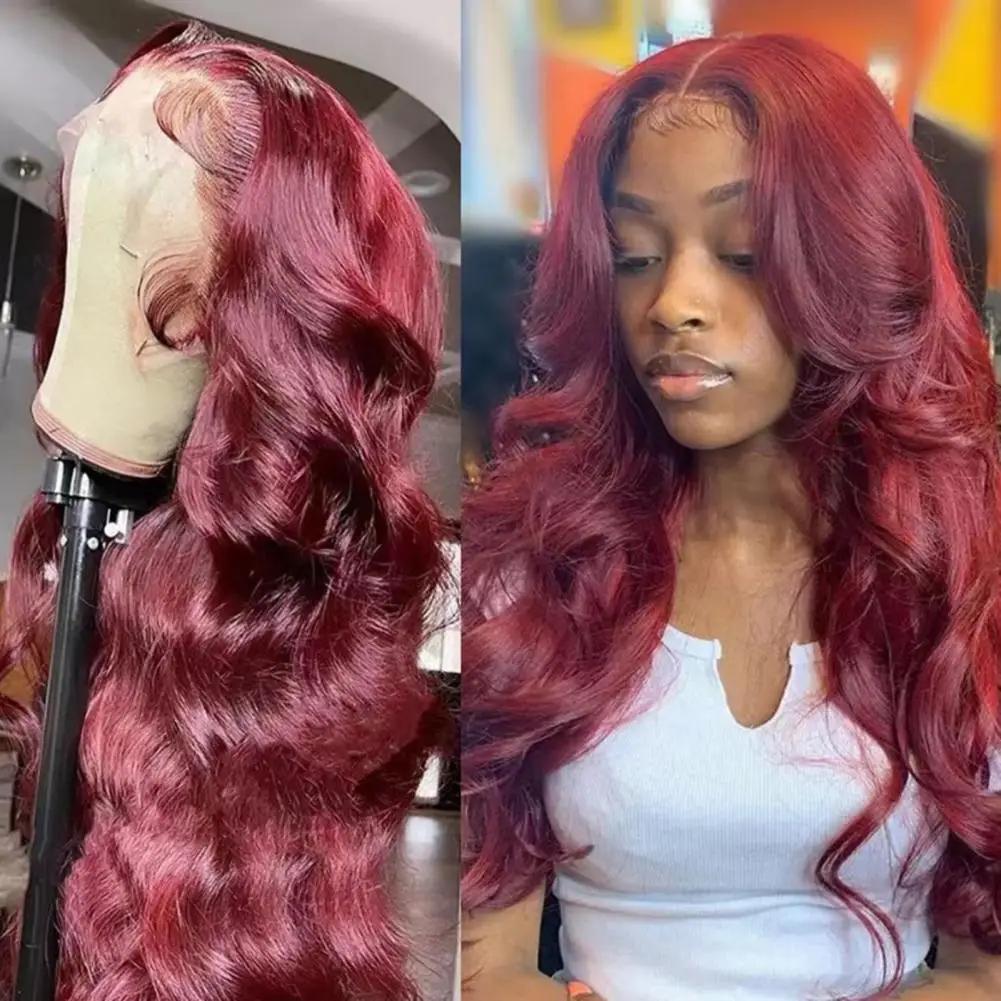 18/20/22/26/28/30 inches Front Lace Synthetic Hair Women Long Curly Wig Body Wave Lace Front Wig Pre Plucked Human Hair Wigs image 4