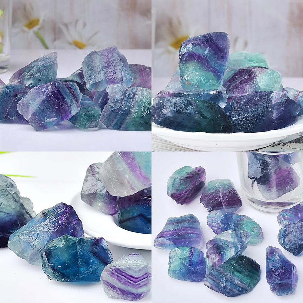 Natural Color Fluorite Raw Minerals Specimen Irregular Shape Rock Mineral Stone Fish Tank Decorative Bulk Polishing Crystal