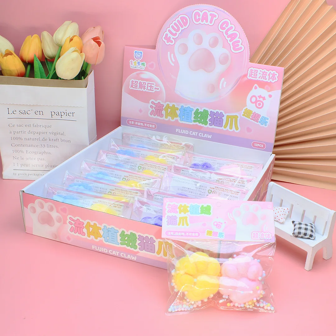 2 unids/bolsa Kawaii lindo gato de peluche pata juguetes para apretar rebote lento juguete de descompresión alivio del estrés relajación para niños juguetes sensoriales
