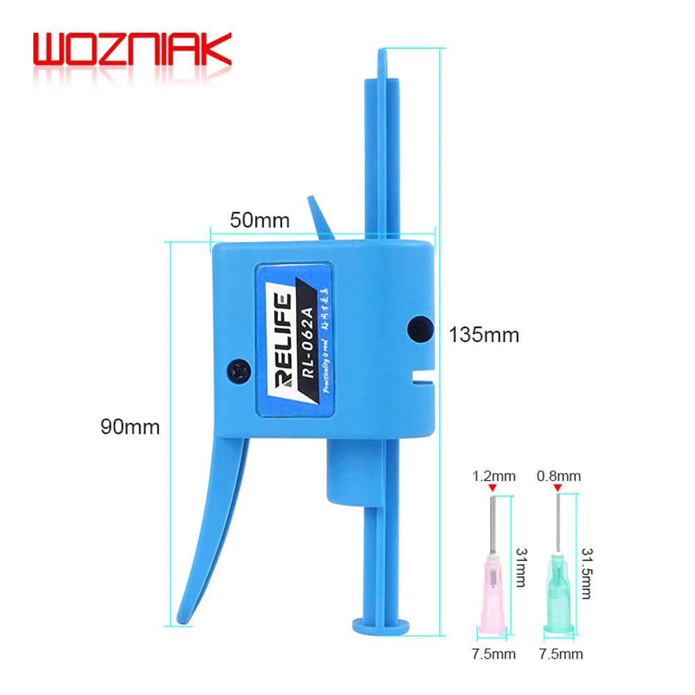 RELIFE RL-062A Manual Glue Gun / Suitable for 10cc Glue Assisted Syringe Push Type Booster for Green Welding Oil Solder Paste