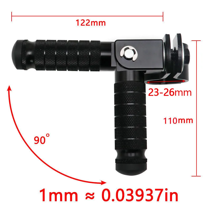 CNC Process Motorcycle Bicycle Universal Electric Modified Folding Aluminum Alloy Pedal Pedals Folded Footrest Footpeg 22-26mm