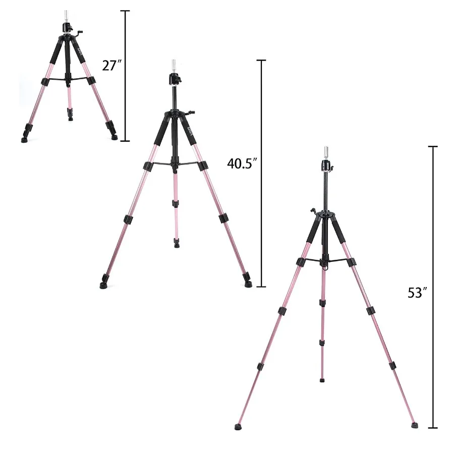 22 رأس شعر مستعار من الفلين مع 55 حامل ثلاثي القوائم من خليط معدني قابل للتعديل لصنع الشعر المستعار الاحترافي وتدريبات التجميل وتصفيف الشعر #3