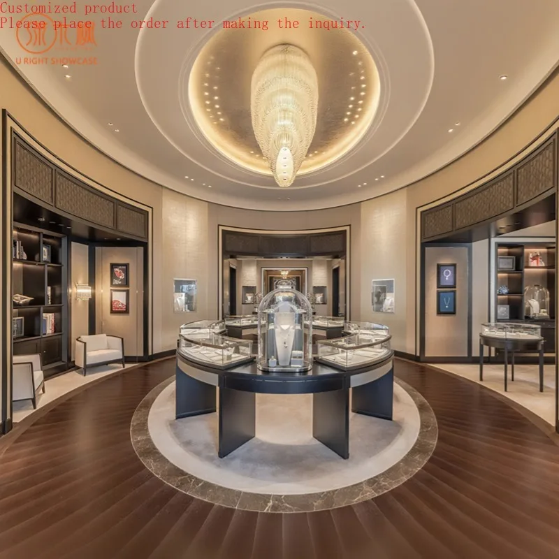 

Custom.Custom Luxury Round - Island Jewelry Display Cabinets Customizable High - End Metal & Glass Showcases for Mall Jewelry S
