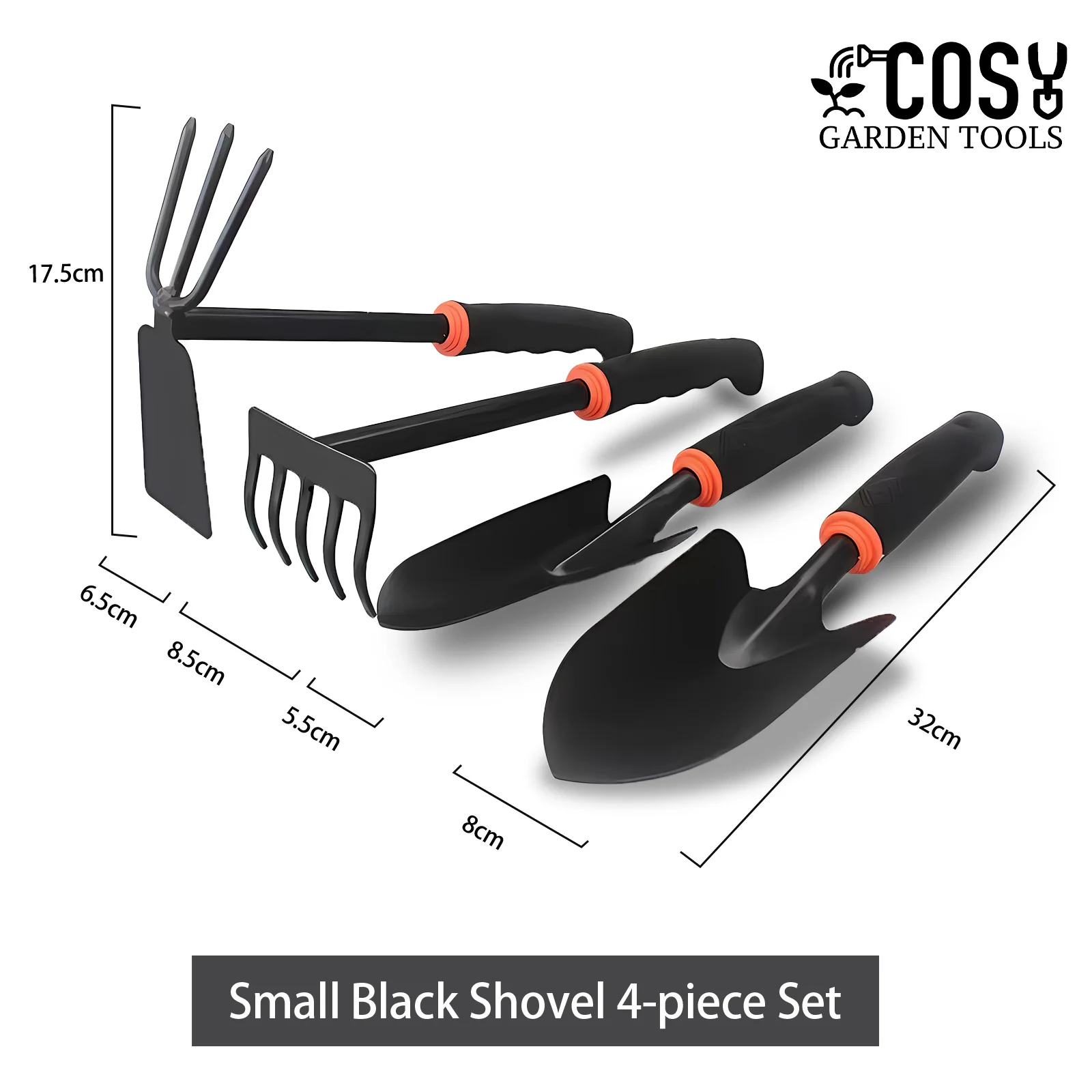 COSY Small Black Shovel 5piece Set Wide Shovel Hand Plow Double Sided Plover Weeding Transplanting Gardening Tool camping shovel