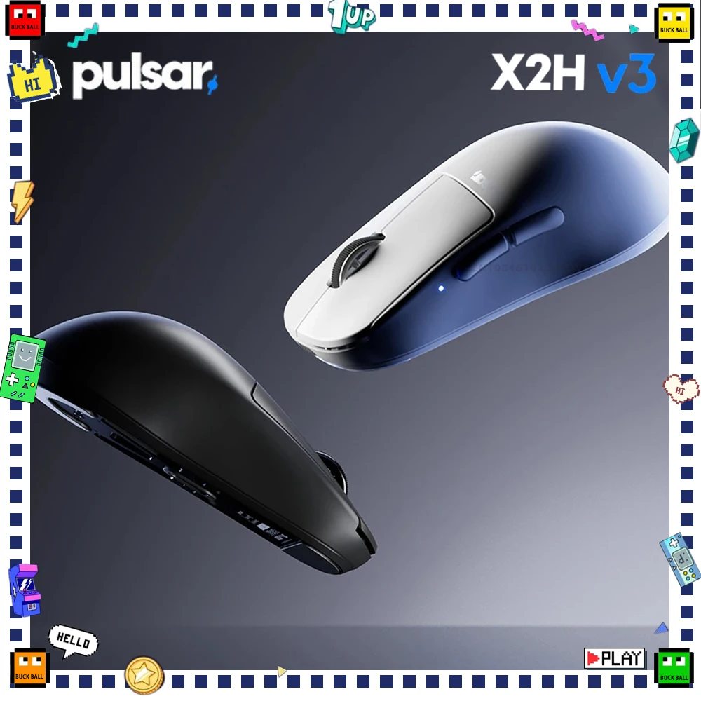 Pulsar X2Hv3 Mouse Dual Mode Wireless Gaming Mouse Custom XS-1 Sensor 8000Hz Polling Rate Lightweight Mice Gamer PC Accessories