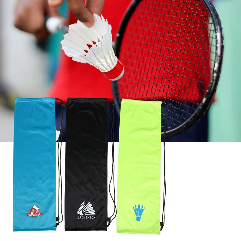 New Badminton Racket Velvet Bag Soft Storage Bag Drawstring Pocket Portable Racket Protective Cover Sport Supplies