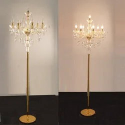 Free Shipping Crystal Floor Lamp Living Room Lamp Bedroom Lamp Dining Room Kitchen Fashion Modern French Standing Lamp
