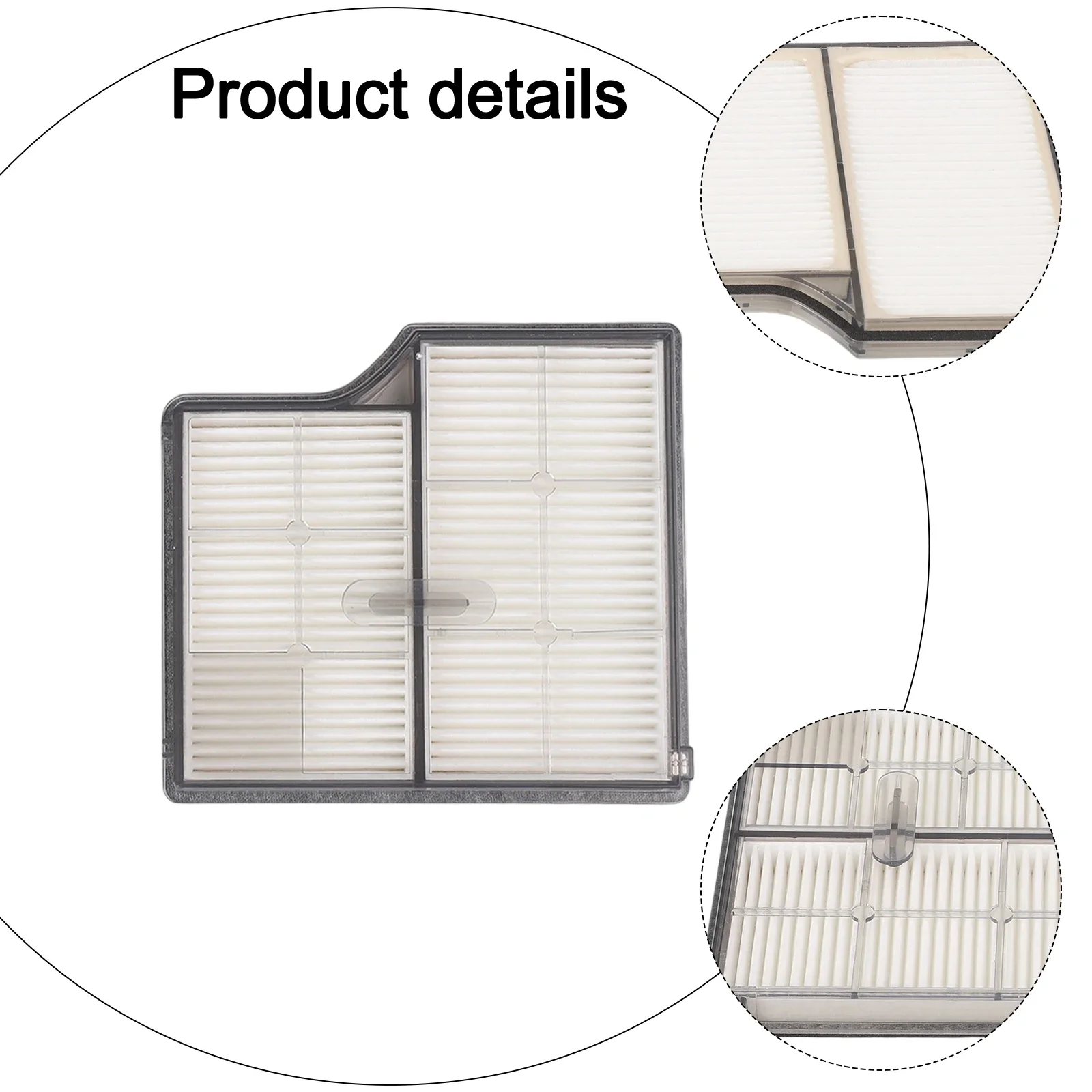 White Robot Vacuum Filter Accessory Dust Filter Regular Use Recommended Simple Installation Process Sturdy Material