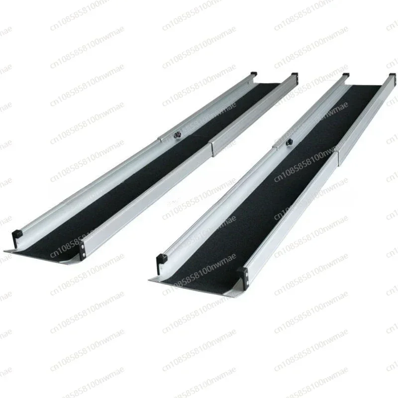 Two Section Aluminium Telescopic Wheelchair Ramp 2-7FT, Portable Mobility Ramp for Home & Van Access