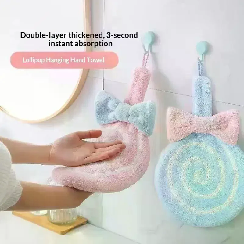 

Полотенце для рук с героями мультфильмов, мягкая впитывающая коралловая бархатная ткань с вышивкой, приятная для кожи ткань из микрофибры для леденцов для кухни, ванной комнаты