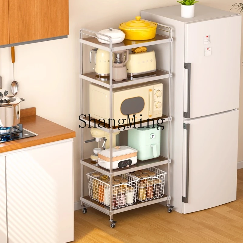 

ZYY household stainless steel oven rack floor-to-ceiling multi-layer household living room storage rack