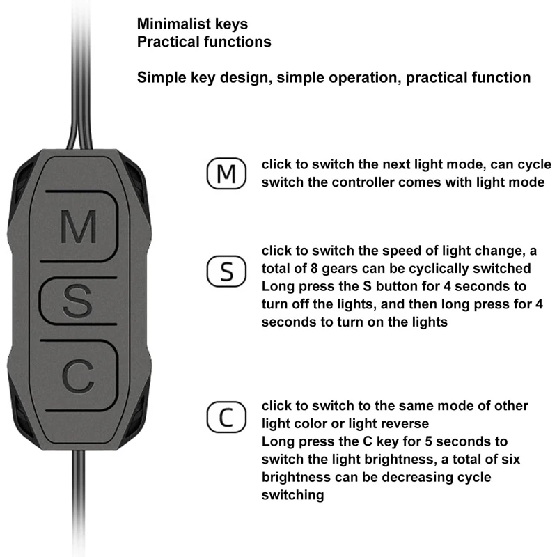 ARGB Controller 5V 3Pin Aura RGB Controller Plastic SATA Power Supply Light Stripe Remote Controller