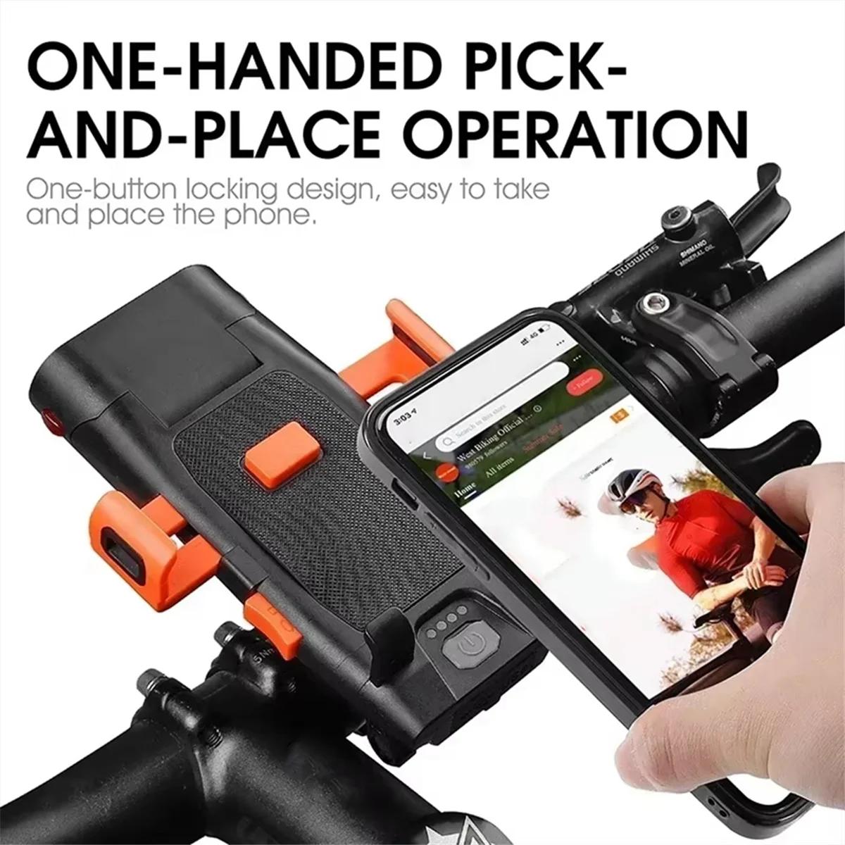 

AA85 Bike Light LED Front Lamp Horn Phone Holder Bell 3000 MAh Power Bank 5 in 1 Mountain Bike Flashlight Cycling Accessories