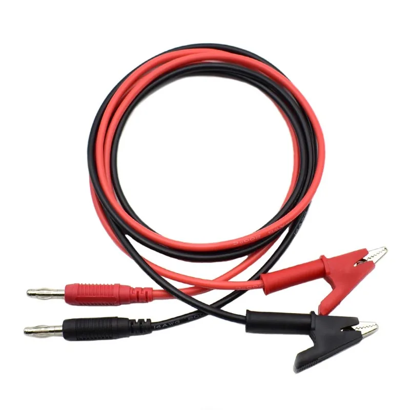 2Pcs 4mm Silicone Banana Plug to Alligator Clip Test Lead Wire Cable Set 14AWG for Multimeter Oscilloscope 6 Feet 1M