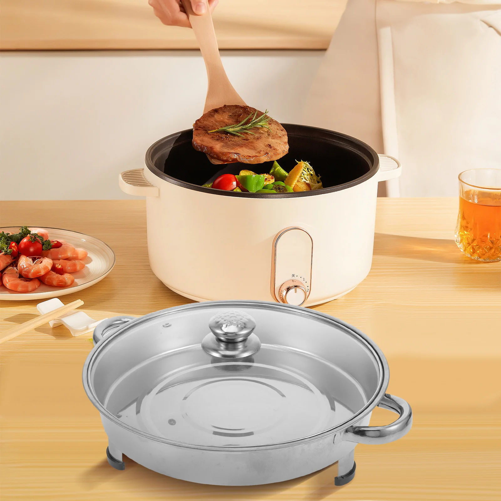 

Buffet Stove Stainless Steel Indoor Baked Fish Tray with Lid Buffet Warmer Food Holder for Hotel Catering Grilled Stove