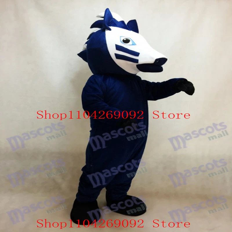 

Trojan Horse in Blue Mascot Costume Cartoon Fursuit Cosplay Costume Animal Character Outfit Suit Birthday Party