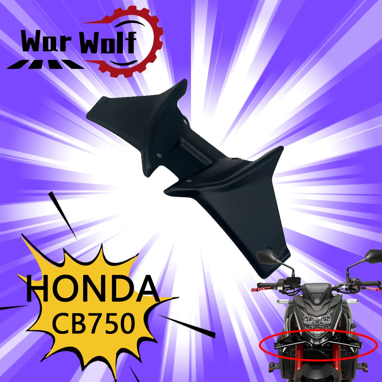 

For HONDA new CB750 HORNET cb750 2023 2024 2025 Motorcycle Sport Downforce Naked Forntal Spoilers Aerodynamic Wing Deflector