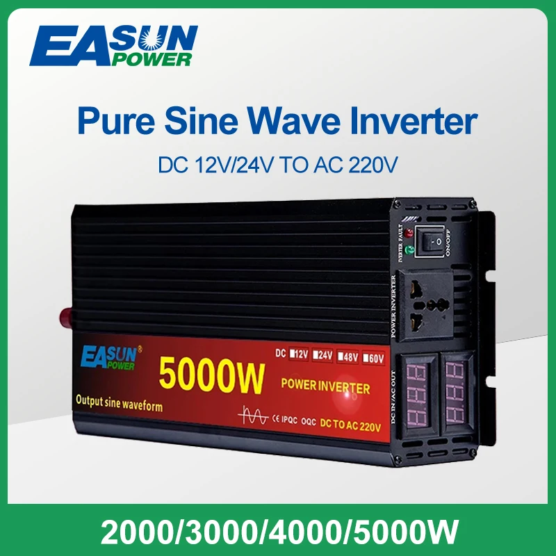 Car inverter 2000W 3000W 4000W 5000W 24V Dc To 220V AC Converter Power Car Micro Solar Inverter Pure Sine Wave Inverter 12V 220V