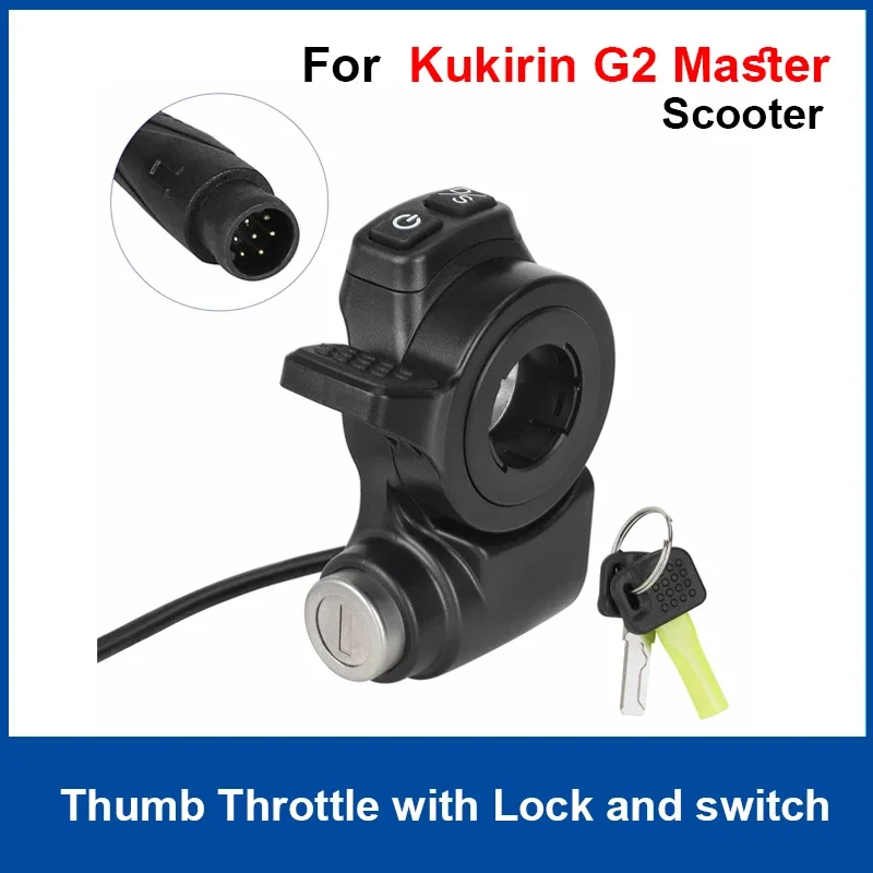 

Scooter Ignition Lock for Kukirin G2 Master Kirin E-Scooter Thumb Throttle with Key 7Pin Accelerator Control Power Switch Parts
