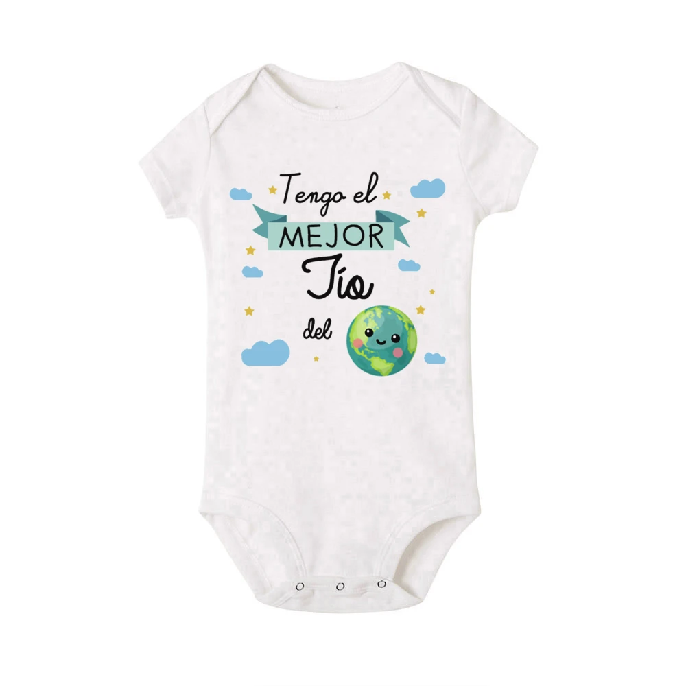 I Have The Best Uncle in The World Printed Baby Romper Newborin Short Sleeve Jumpsuit Infant Summer Bodysuit Cute Toddler Outfit