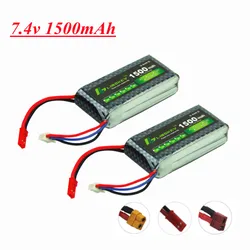 7.4V 1500mAh Lipo Battery For RC Car Boat Drone Helicopter Parts 2s Lithium battery 7.4v battery with JST/T/XT60 Plug