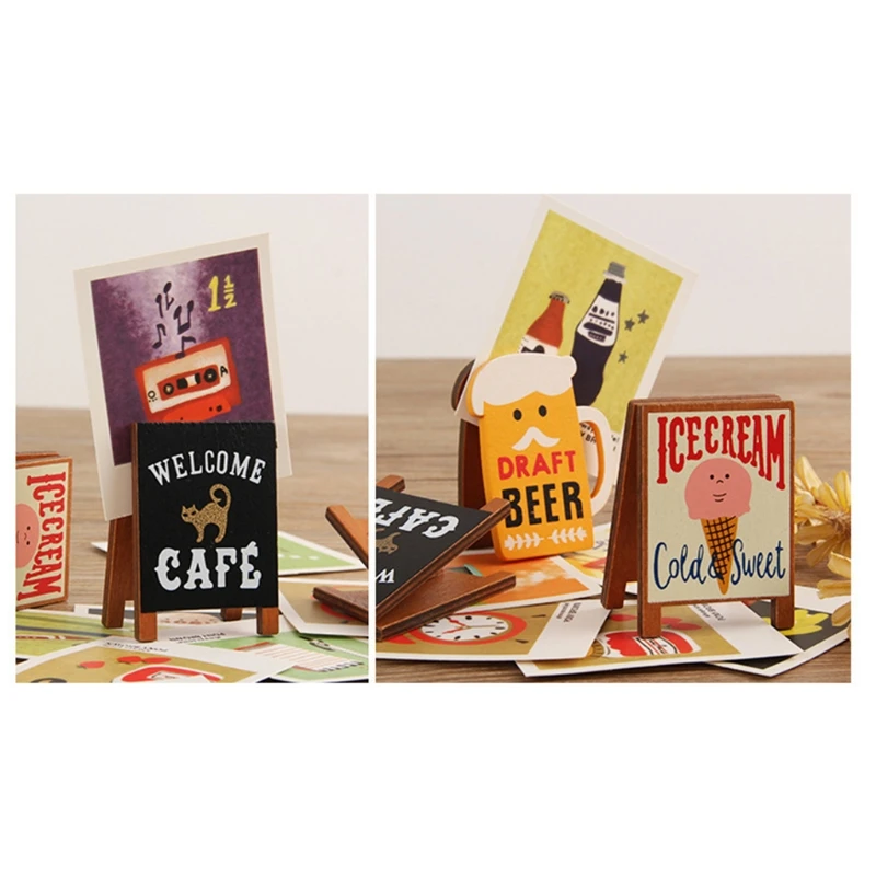 Cartoon-Nachrichtenhalter, langlebiger Holz-Fotoständer, Ölgemälde-Halter-Designs