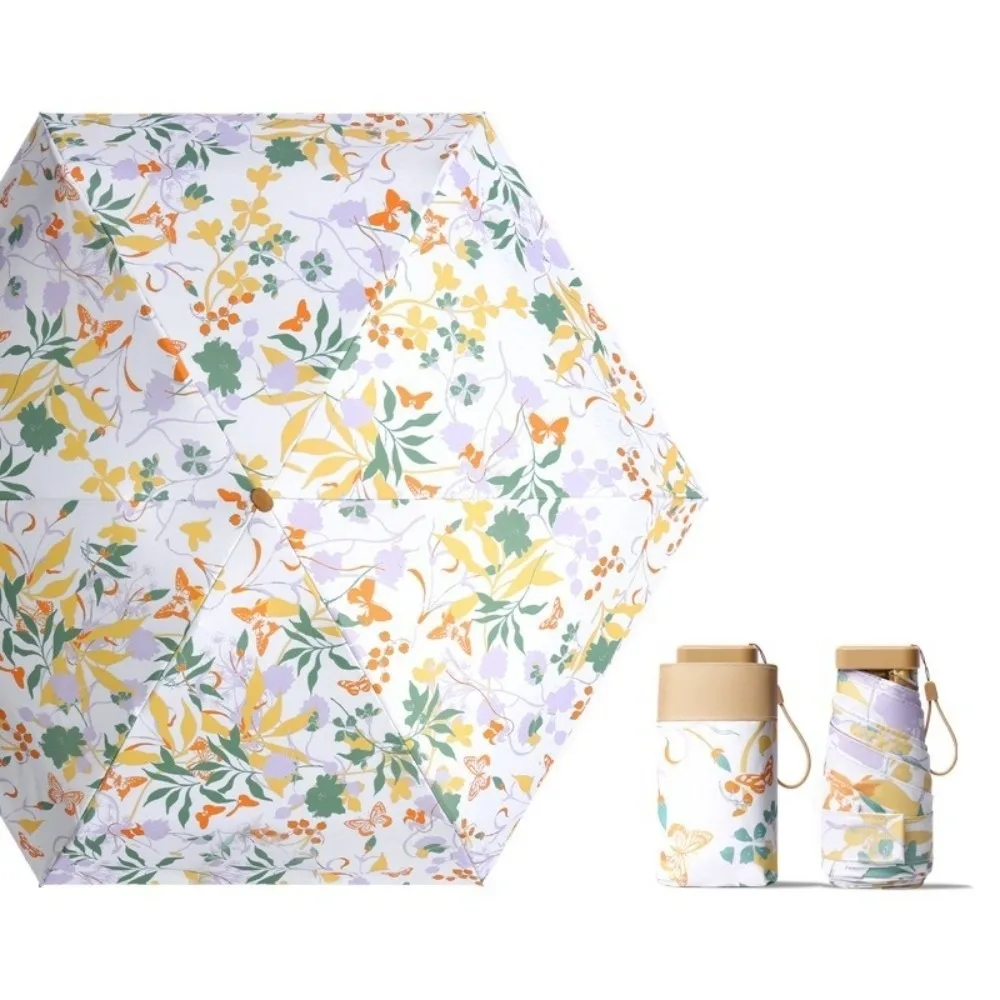 

Элегантный портативный мини-зонт от солнца, складной компактный дорожный зонт с УФ-излучением, 6 стержней, прочный карманный зонт для путешествий