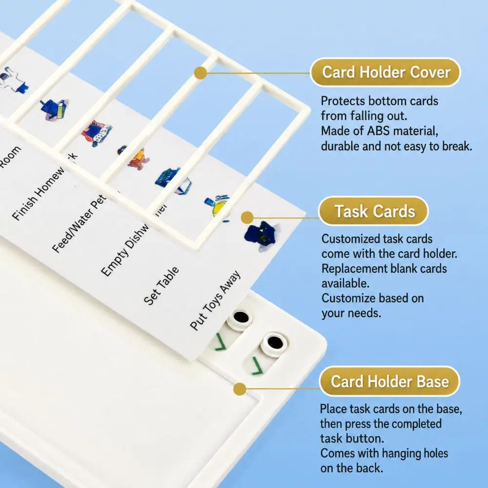 Durable Plastic Chore Chart Reusable Erasable My Chores Checklist Board Sliding Type Habit Tracker Board Home Study